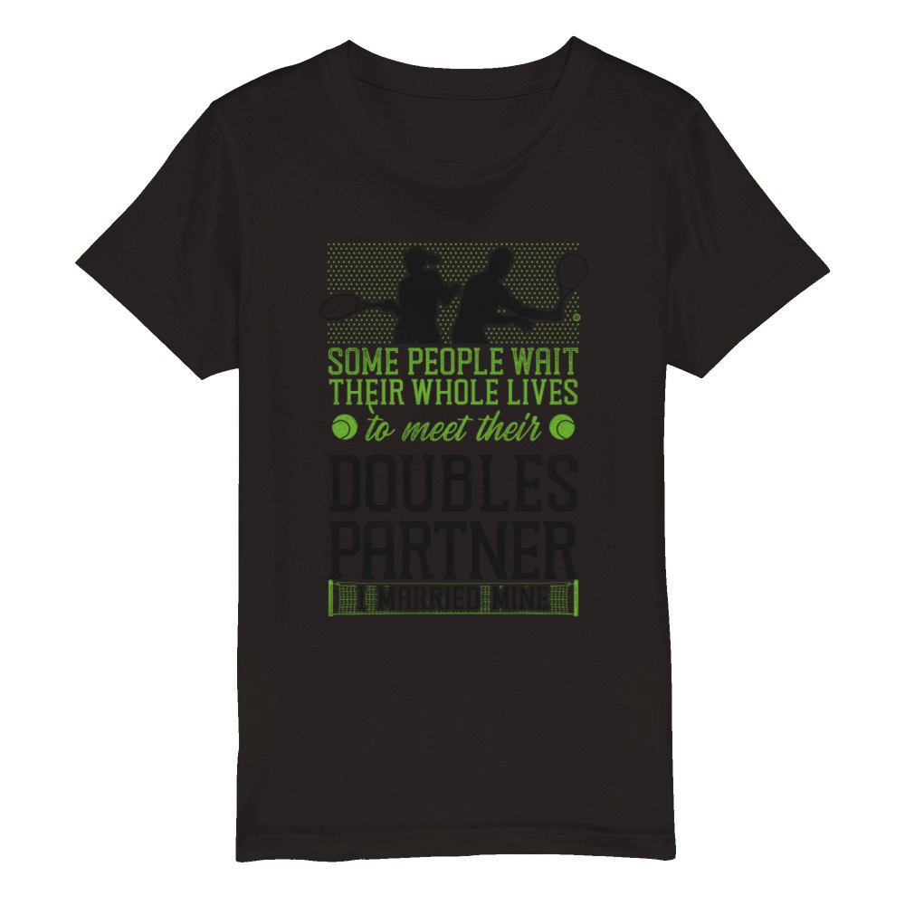 Funny Tennis Player Racket Husband Organic Kids Crewneck T-shirt