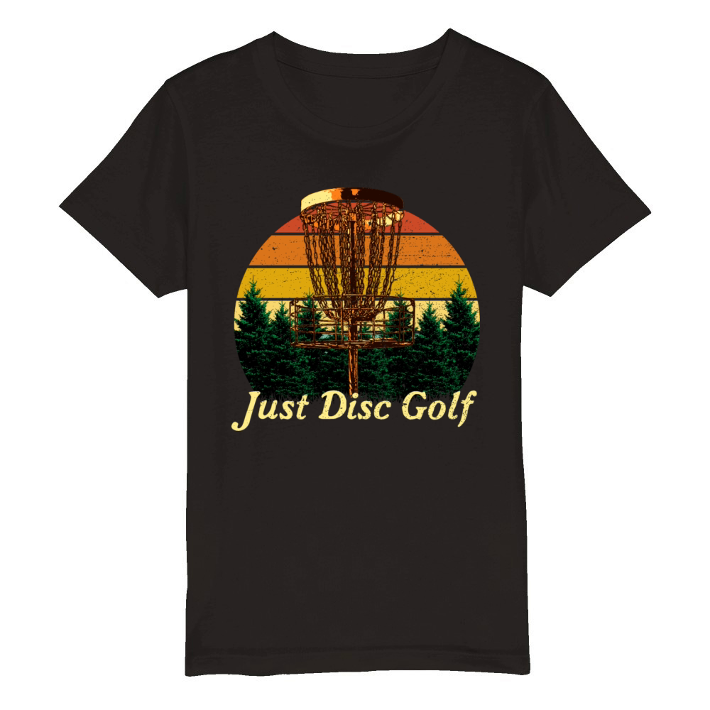 Just Disc Golf Outdoor Game Golfer Field Game Organic Kids Crewneck T-shirt
