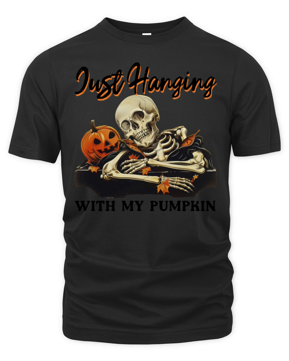 Just Hanging With My Pumpkin - Vintage Halloween Organic Unisex T-shirt