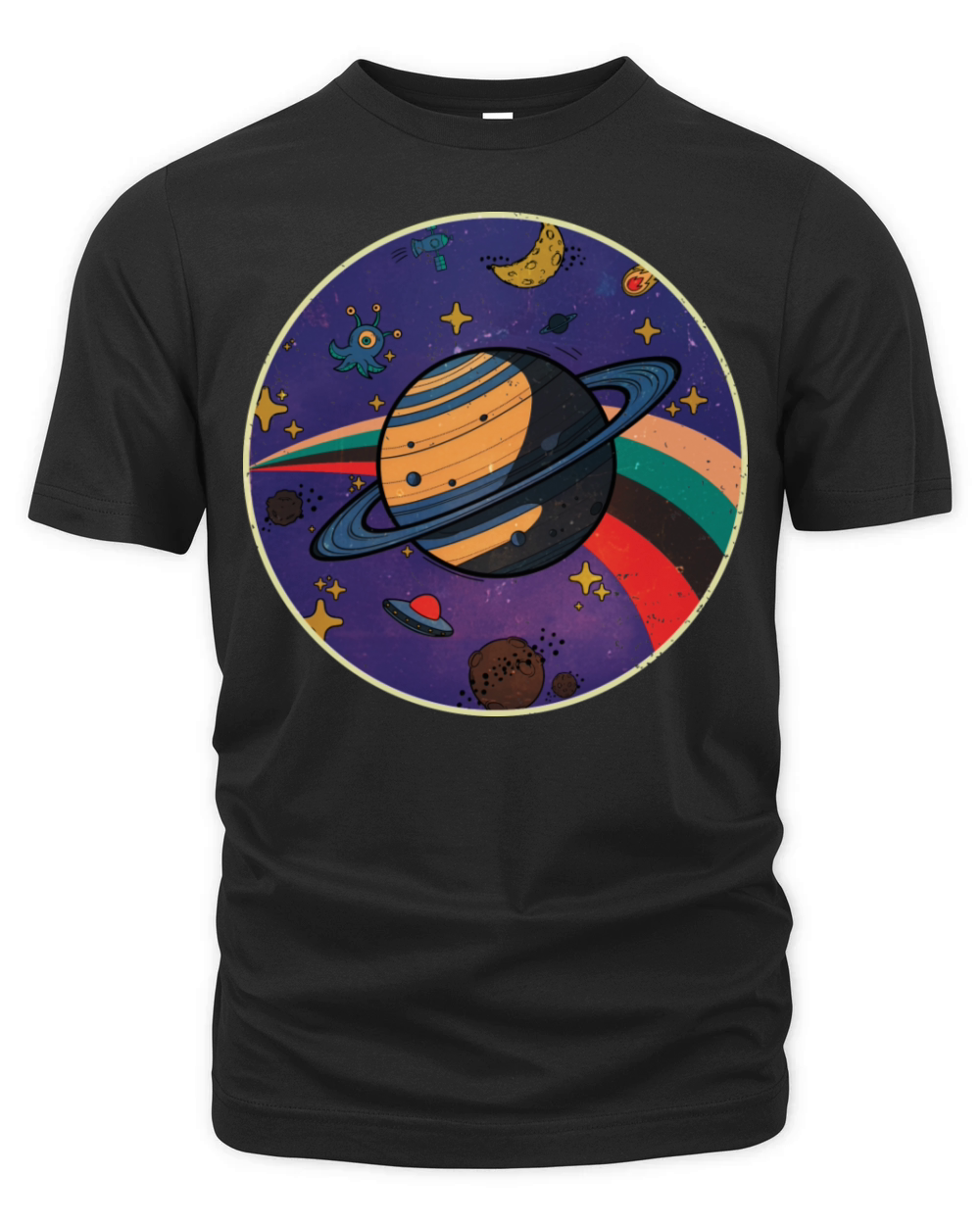 Saturn - Planet Vintage Organic Unisex T-shirt
