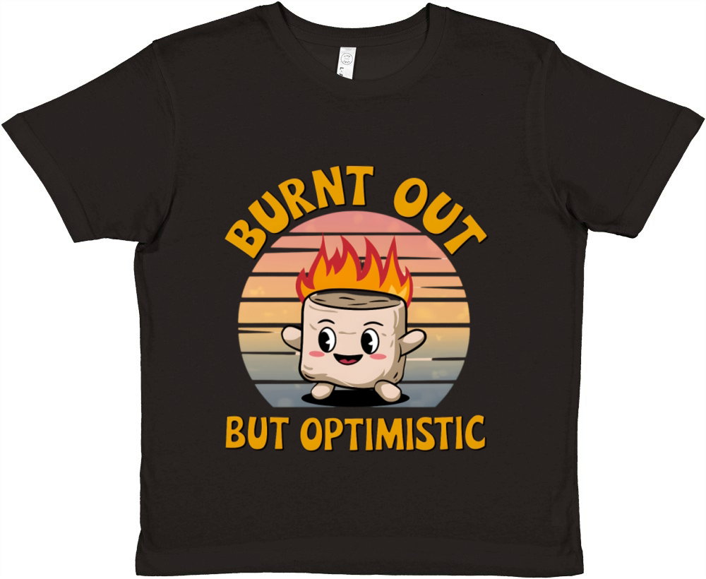 Burnt Out But Optimistic Marshmallow Premium Kids Crewneck T-shirt