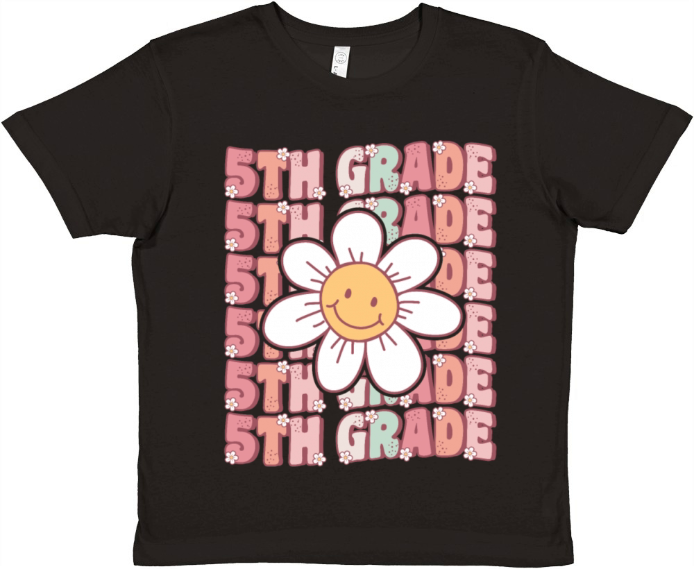 Groovy 5th Grade Cute Back To School Premium Kids Crewneck T-shirt