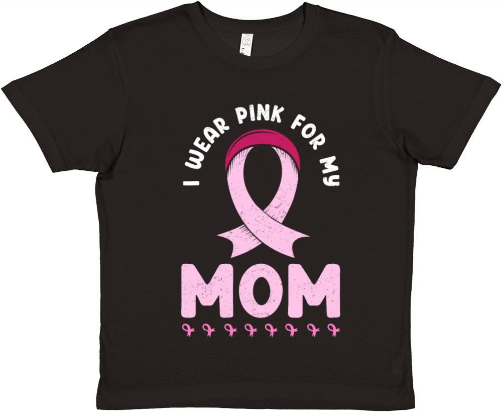 I Wear Pink For My Mom Breast Cancer Premium Kids Crewneck T-shirt
