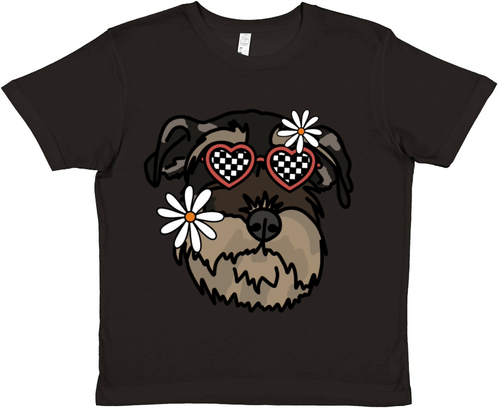 Schnauzer Retro Dog Premium Kids Crewneck T-shirt