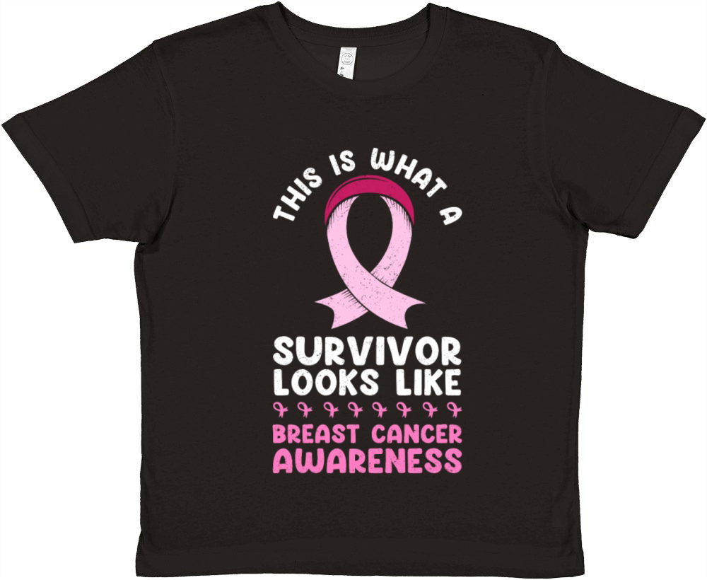 This Is What A Survivor Looks Like Breast Cancer Premium Kids Crewneck T-shirt
