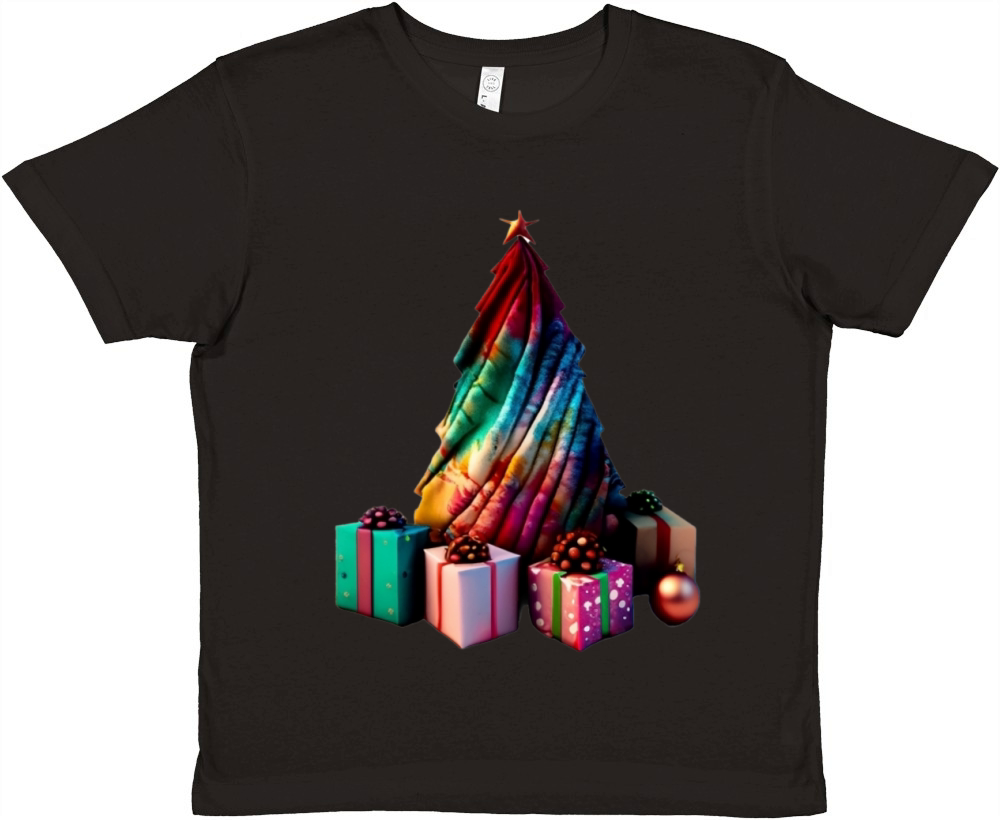 Tie-Dye Christmas Groovy 60s Vintage Retro Premium Kids Crewneck T-shirt