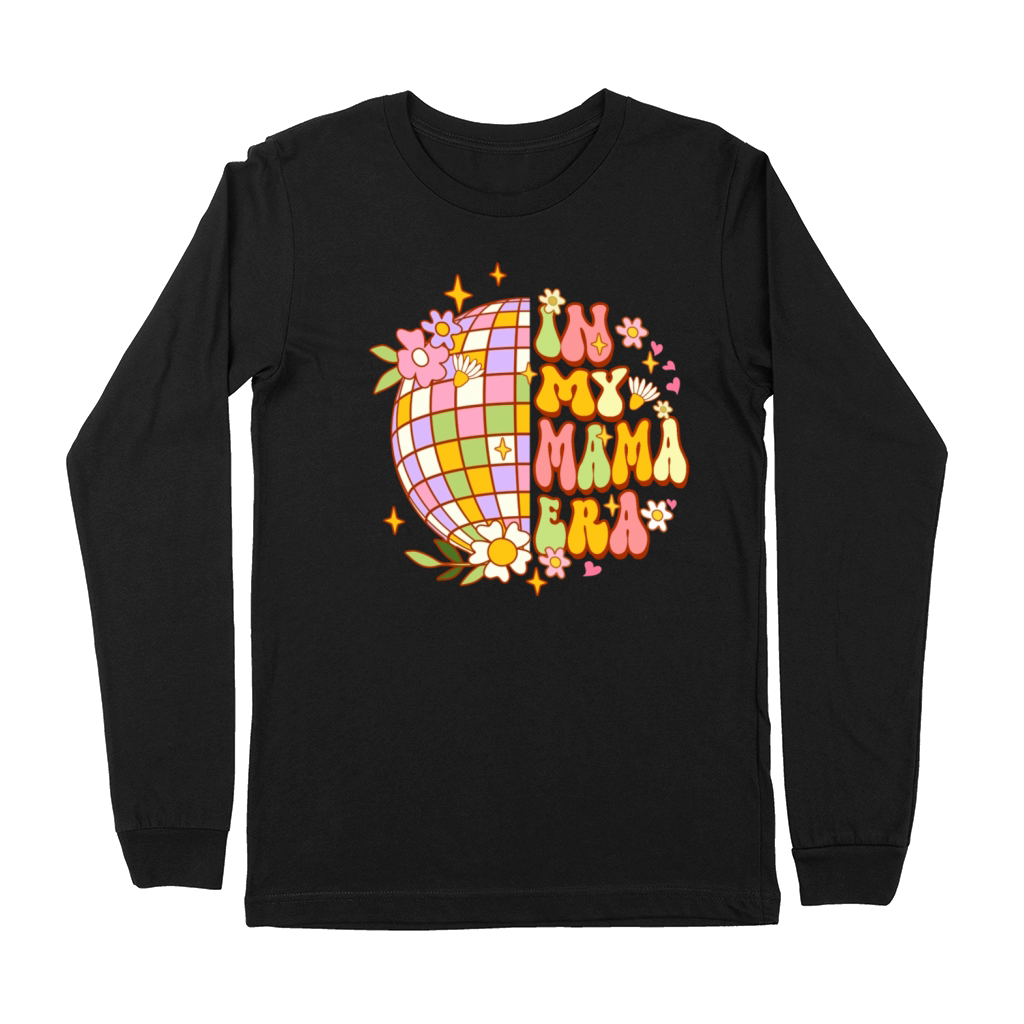 In my Mama Era Retro Groovy Floral Disco Ball Premium Long Sleeve