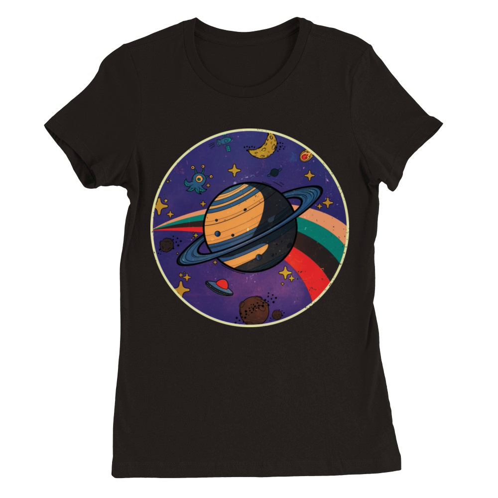 Saturn - Planet Vintage Premium Womens Crewneck T-shirt