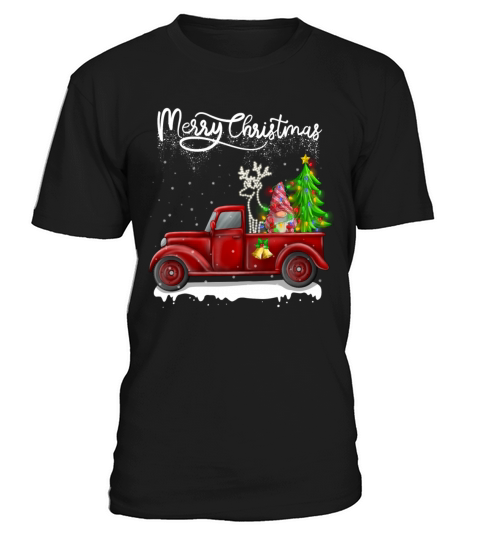 Merry Christmas Vintage Red Truck Gnome T-Shirt Unisex