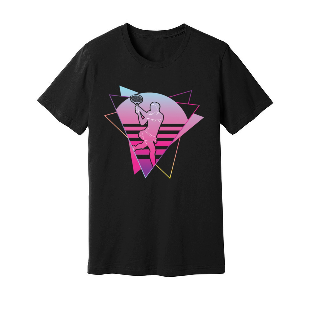 Funny Tennis Player Racket 80s 90s Unisex Jersey Tee