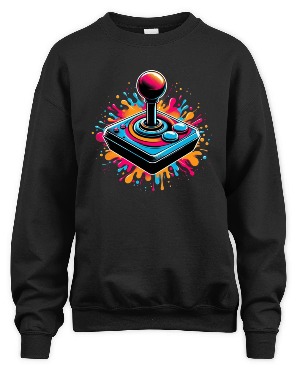 Retro Joystick Splash Vintage Gaming Design 1 Unisex Premium Crewneck Sweatshirt
