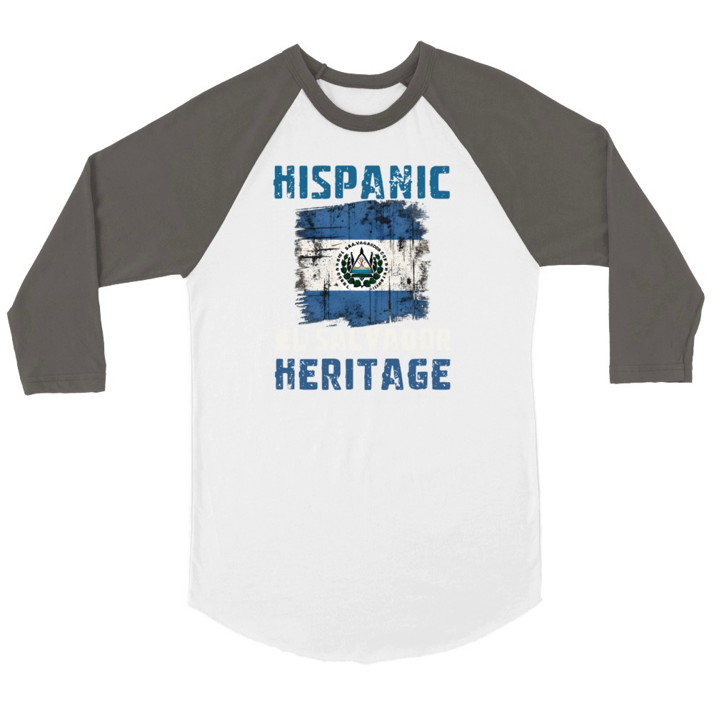 Hispanic El Salvador Heritage Month Unisex ¾ sleeve Raglan T-shirt