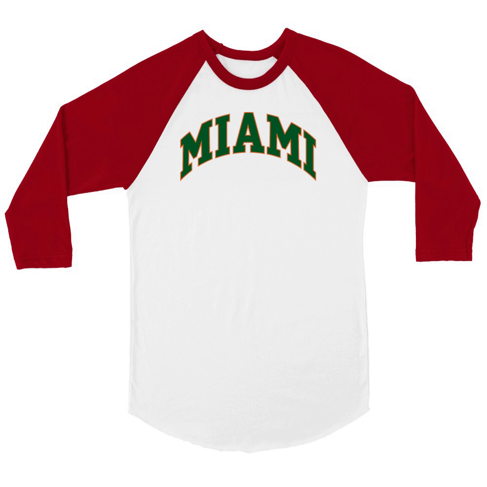 Miami Unisex ¾ sleeve Raglan T-shirt