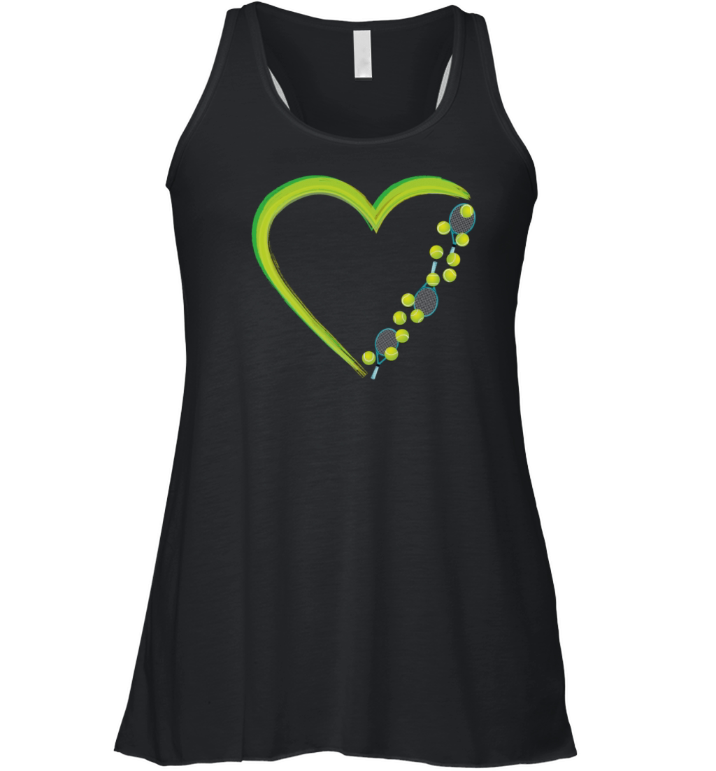 Funny Tennis Player Racket Heart Women's Flowy Tank Top