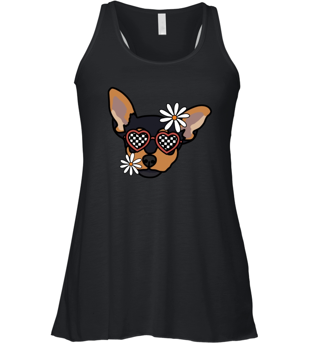 Min Pin Retro Dog Women's Flowy Tank Top