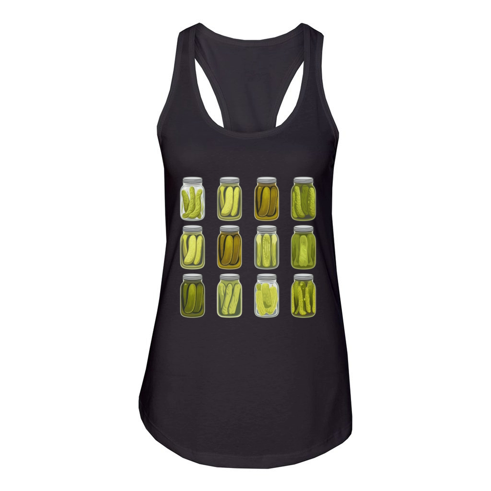 Pickle Lover Vintage Canned Pickles Jar Christmas Women's Racerback Tank
