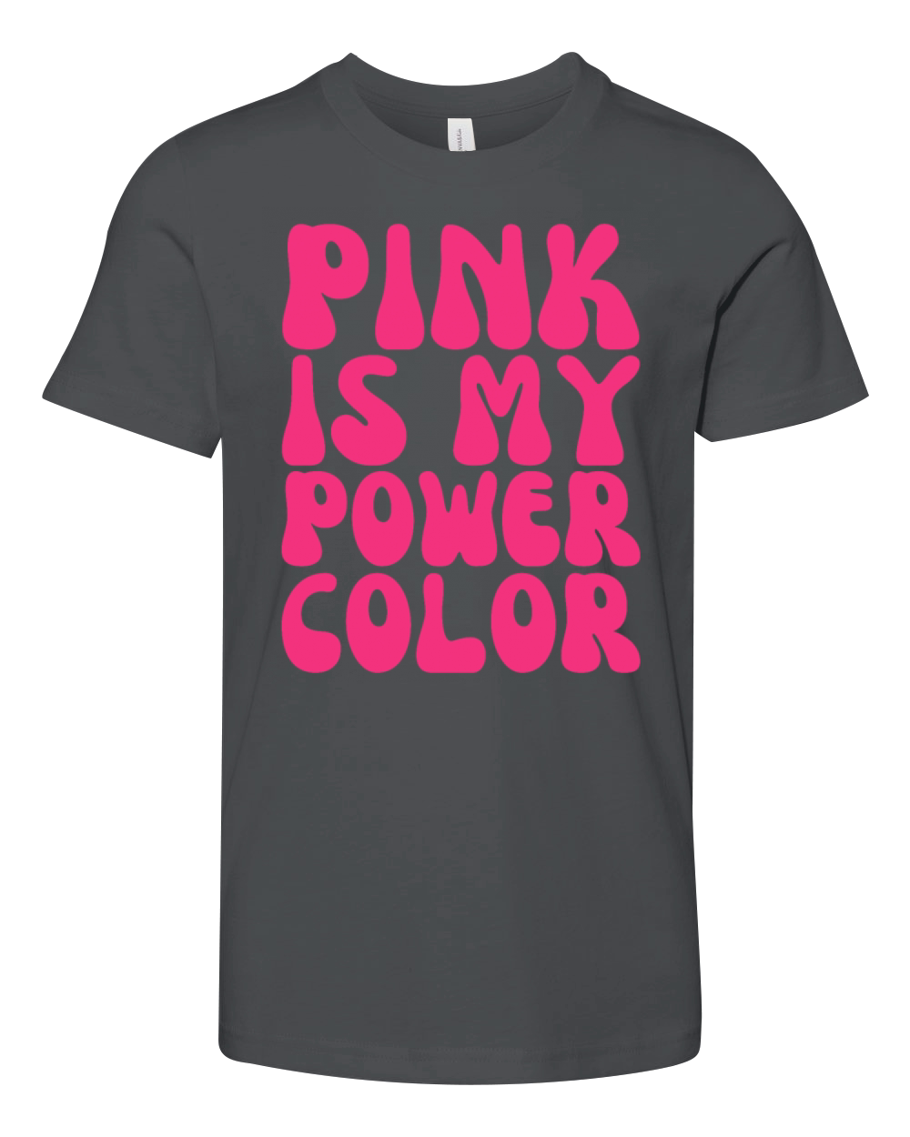 Pink Is My Power Color Breast Cancer Youth Unisex Jersey Tee