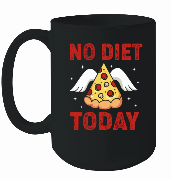 Diet Humor Funny Food Lover Flying Pizza Ceramic Mug