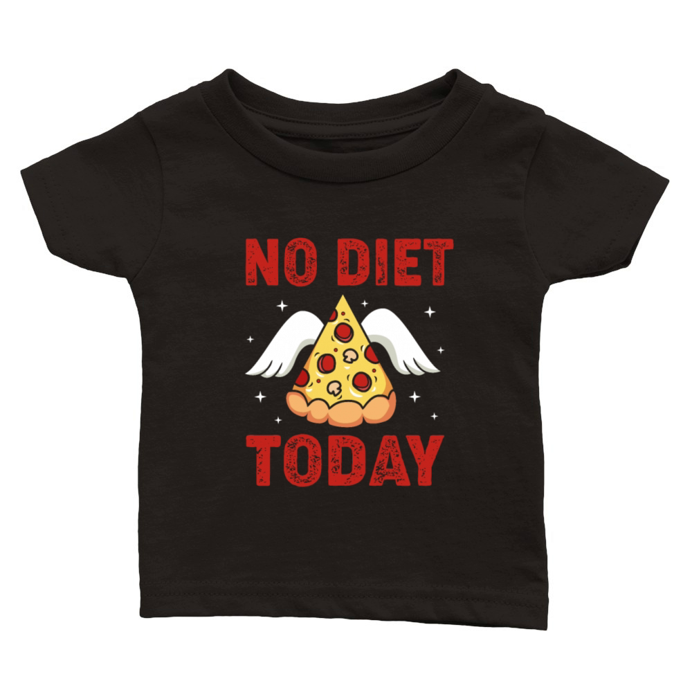 Diet Humor Funny Food Lover Flying Pizza Classic Baby Crewneck T-shirt