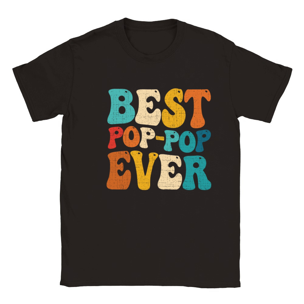 Best Pop-Pop Ever Vintage Grandad Fathers Day Classic Kids Crewneck T-shirt