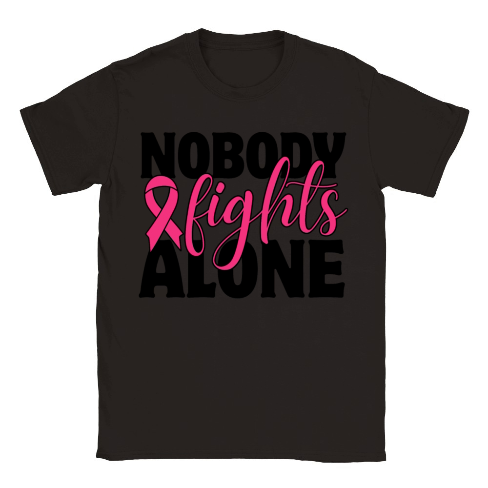 Nobody Fights Alone Breast Cancer Support Classic Kids Crewneck T-shirt