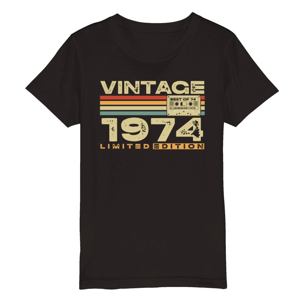 1974 Vintage Retro 50th birthday Organic Kids Crewneck T-shirt