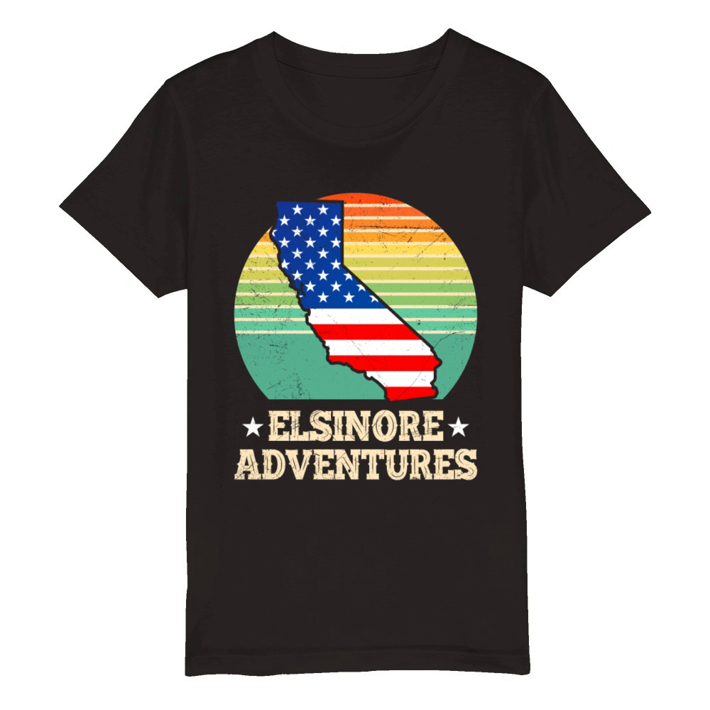 ELSINORE ADVENTURES USA Lake Elsinore Nevada Organic Kids Crewneck T-shirt