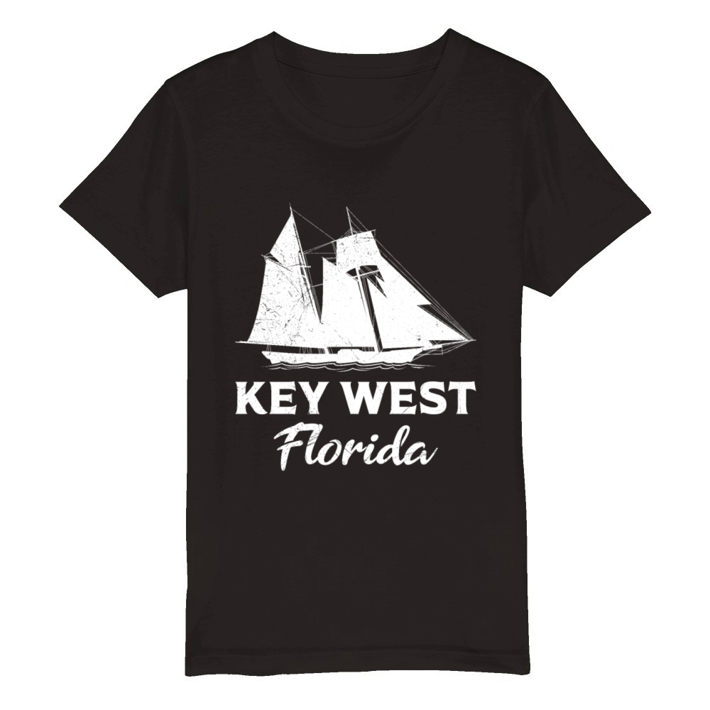 KEY-WEST FLORIDA Sailing Sunshine-State West Keys Organic Kids Crewneck T-shirt