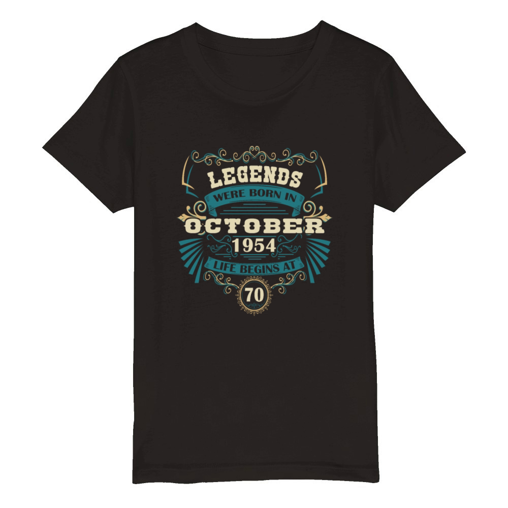 Legends born October 1954 vintage Western Organic Kids Crewneck T-shirt