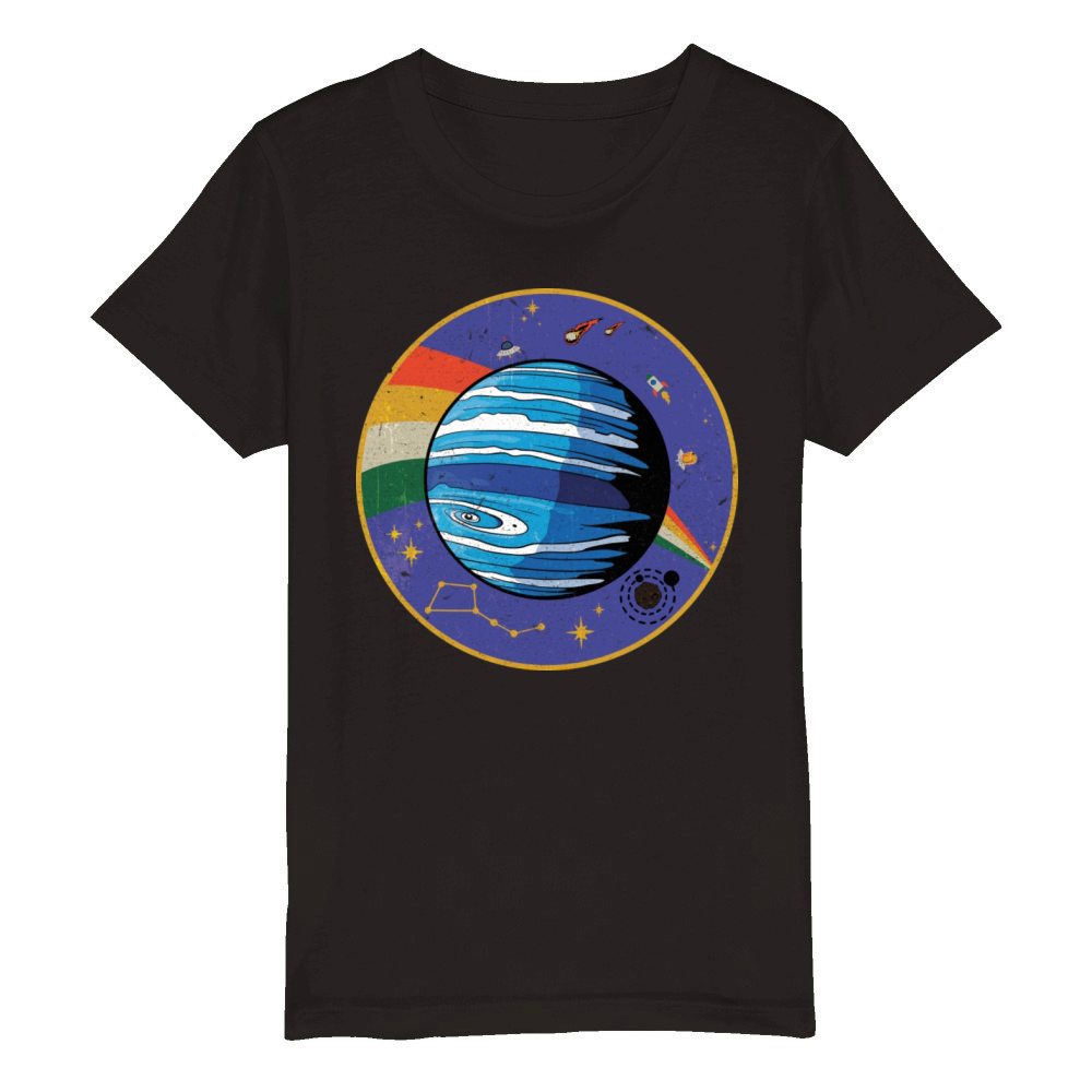 Neptune - Planet Vintage Organic Kids Crewneck T-shirt