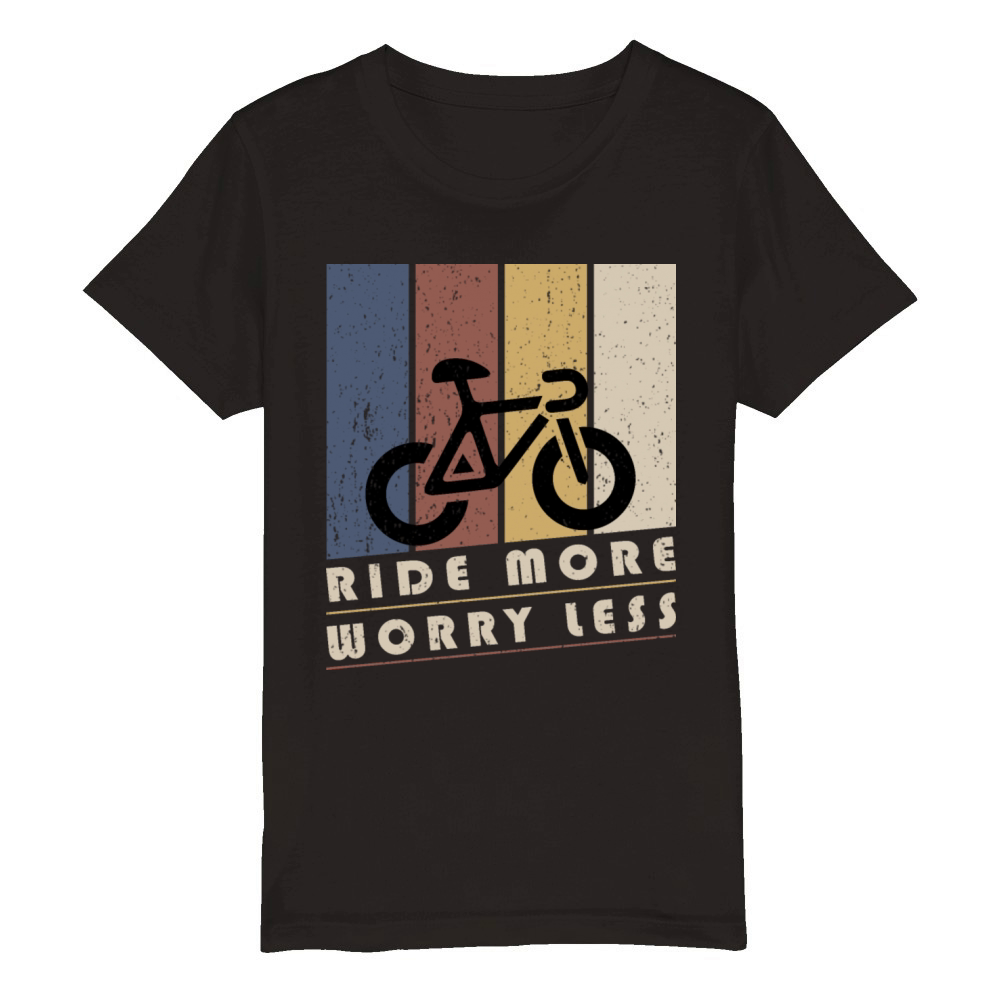 Ride More Worry Less Organic Kids Crewneck T-shirt