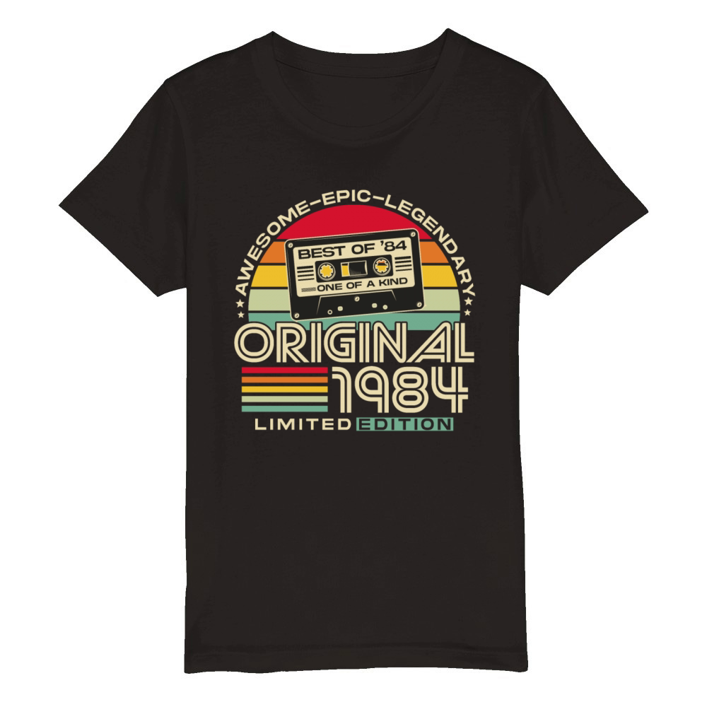 Vintage 1984 Retro 40th Birthday Organic Kids Crewneck T-shirt