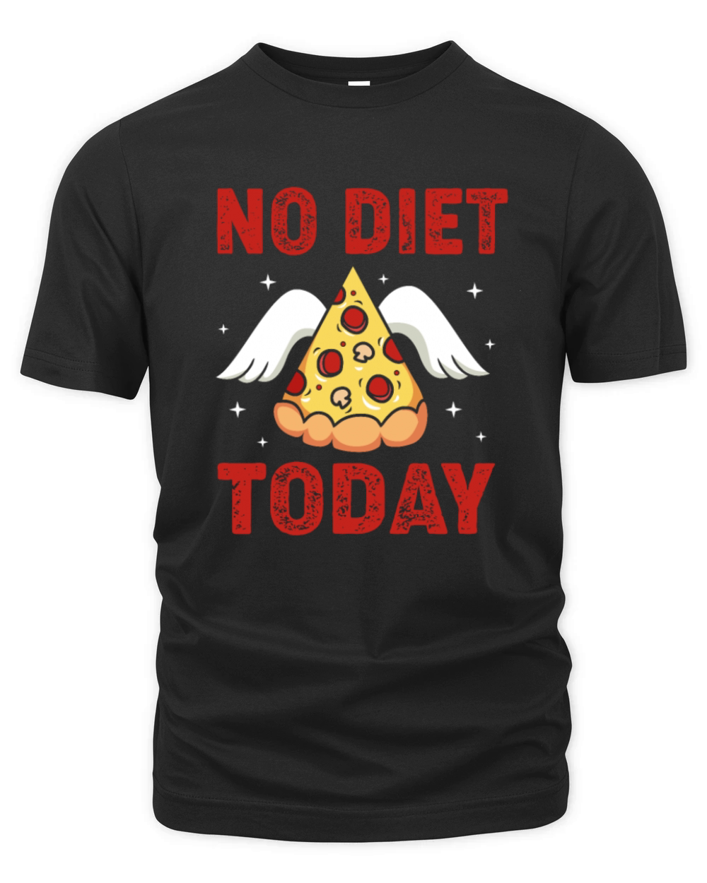 Diet Humor Funny Food Lover Flying Pizza Organic Unisex T-shirt