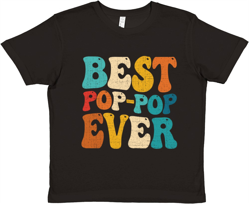 Best Pop-Pop Ever Vintage Grandad Fathers Day Premium Kids Crewneck T-shirt