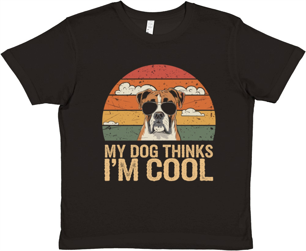 Boxer Dog My Dog Thinks Im Cool Premium Kids Crewneck T-shirt