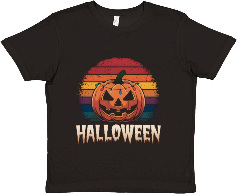 Retro Halloween Pumpkin Premium Kids Crewneck T-shirt