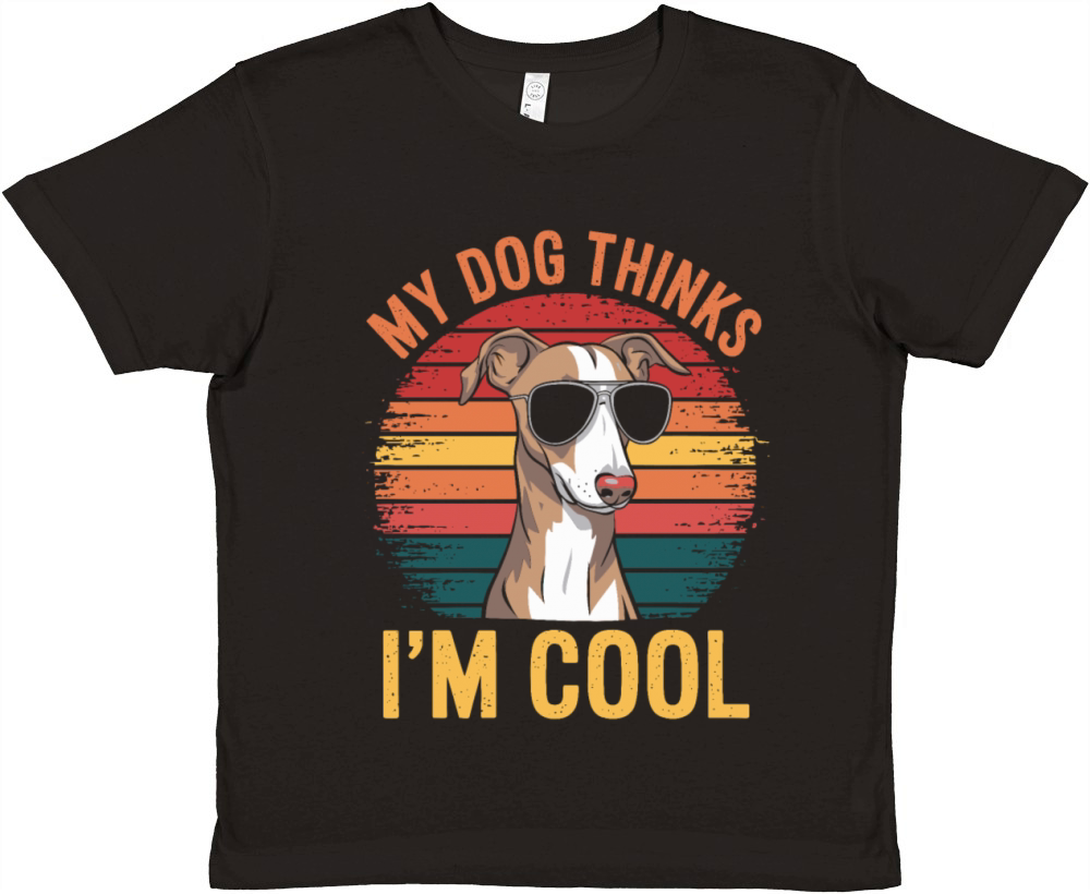 Whippet Dog My Dog Thinks Im Cool Premium Kids Crewneck T-shirt