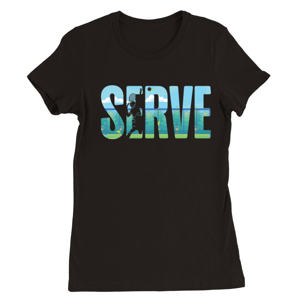 Funny Tennis Player Racket Serve Premium Womens Crewneck T-shirt