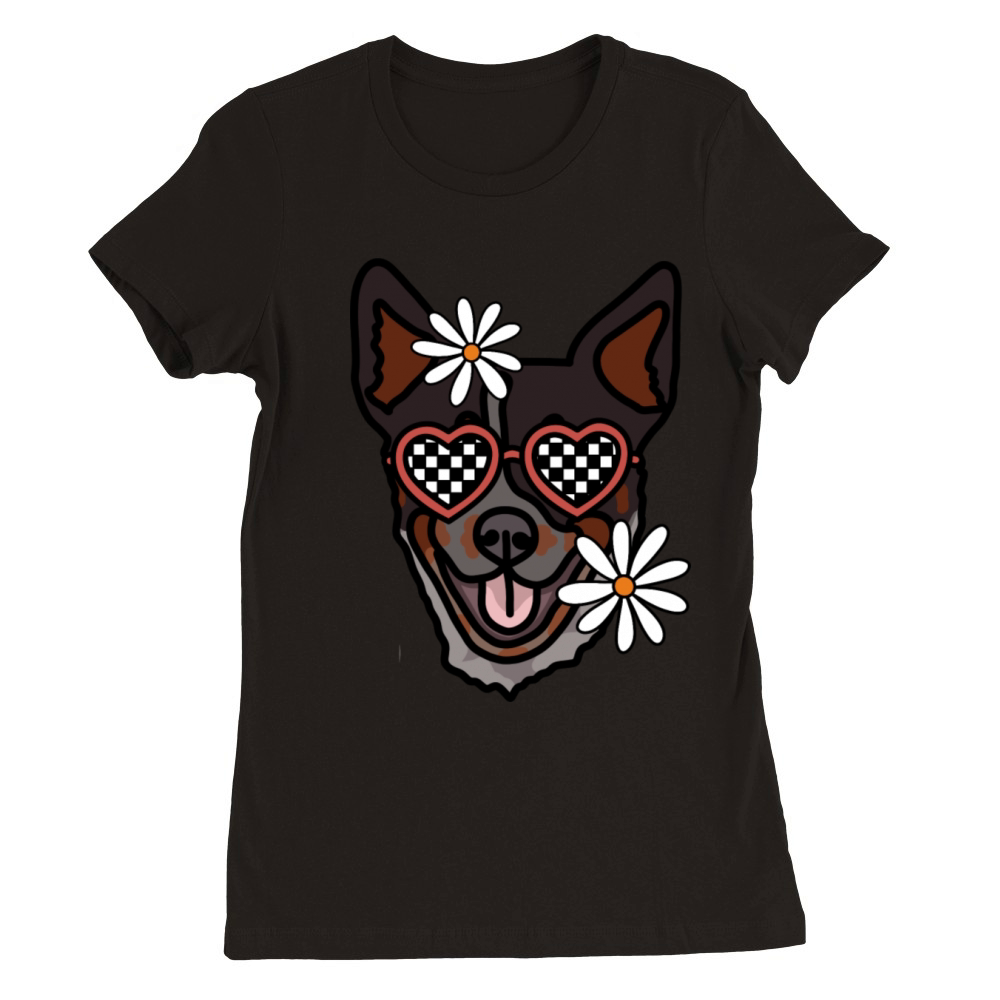 Heeler retro dog Premium Womens Crewneck T-shirt