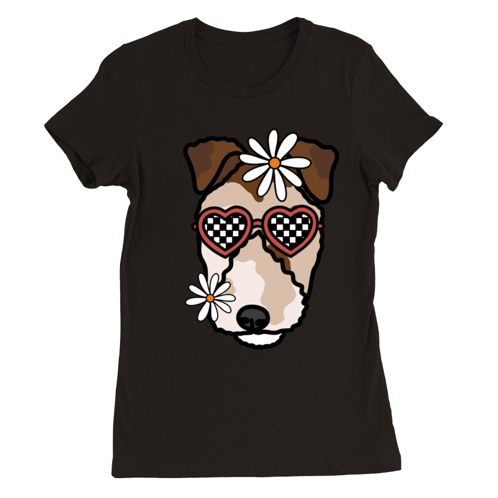 Wire Fox Terrier Retro Dog Premium Womens Crewneck T-shirt