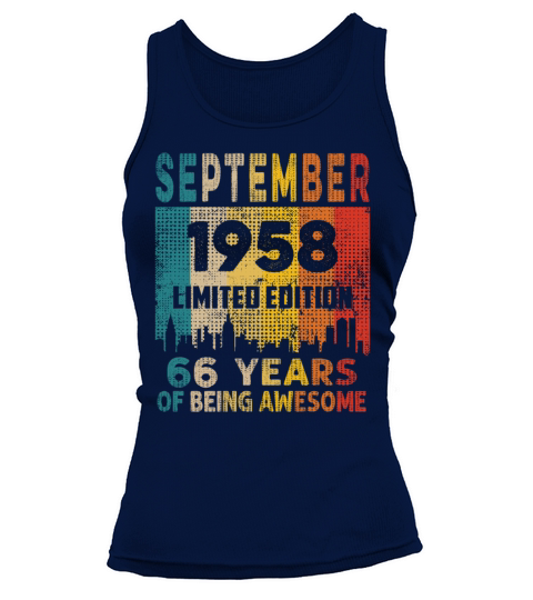 Born in SEPTEMBER 1958 Vintage 66th Birthday Gift Tank top Woman