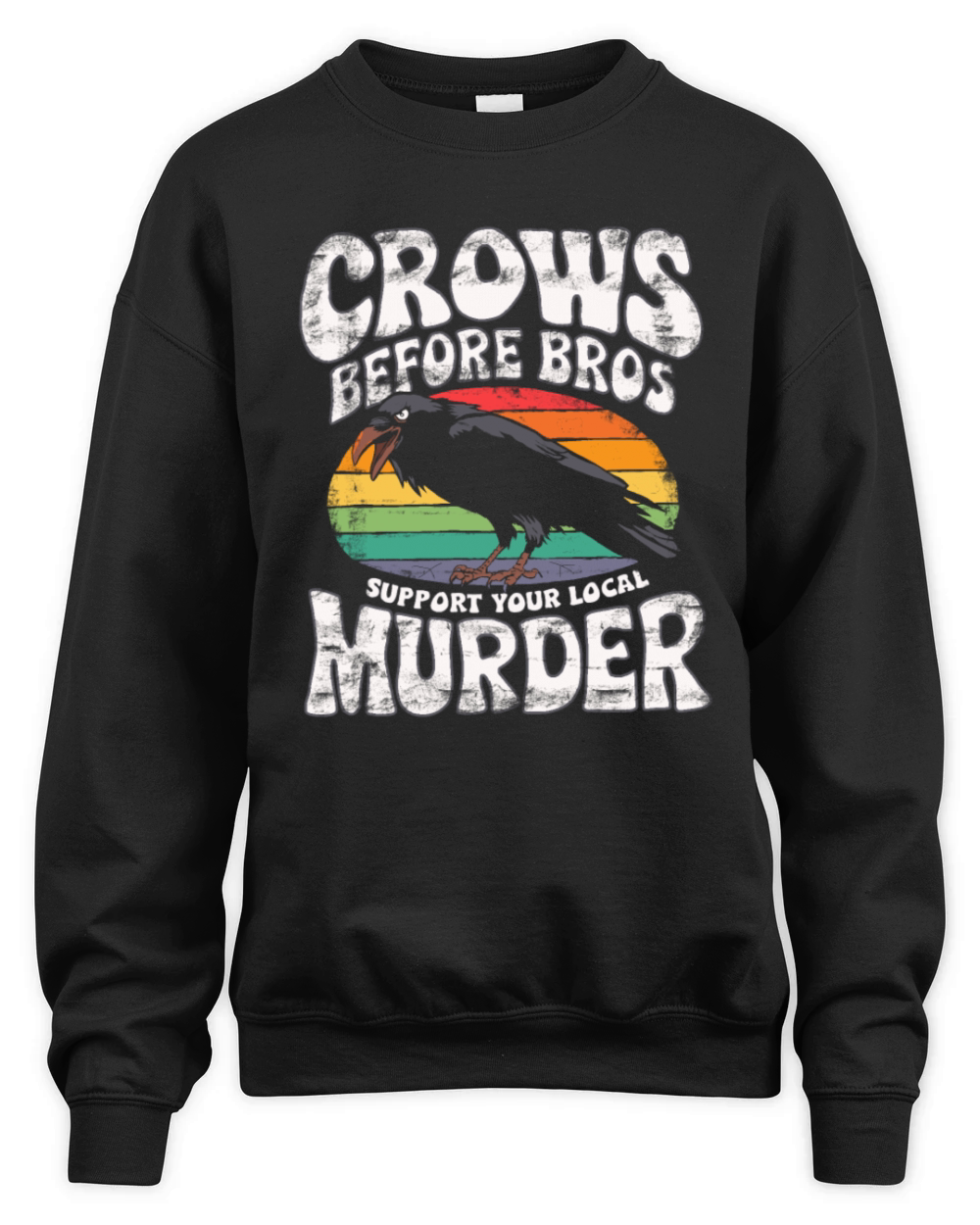 crows before bros funny slogan gift idea crow love Unisex Premium Crewneck Sweatshirt
