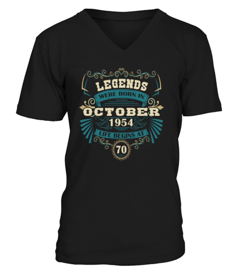 Legends born October 1954 vintage Western V-Neck T-shirt