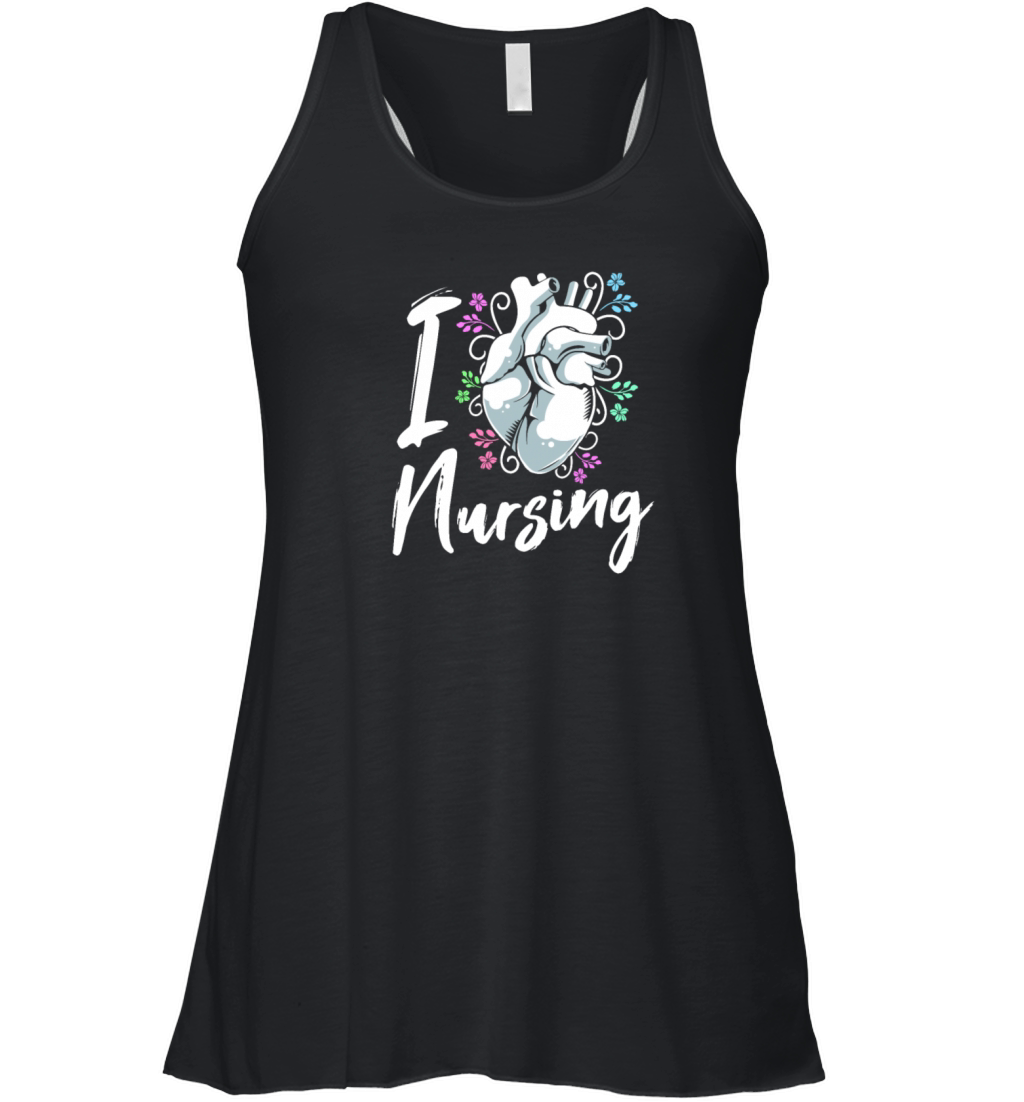 Male RN Nursing School I Heart Nursing Women's Flowy Tank Top