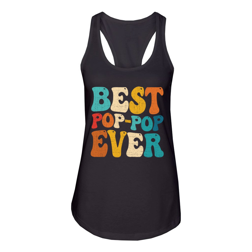 Best Pop-Pop Ever Vintage Grandad Fathers Day Women's Racerback Tank