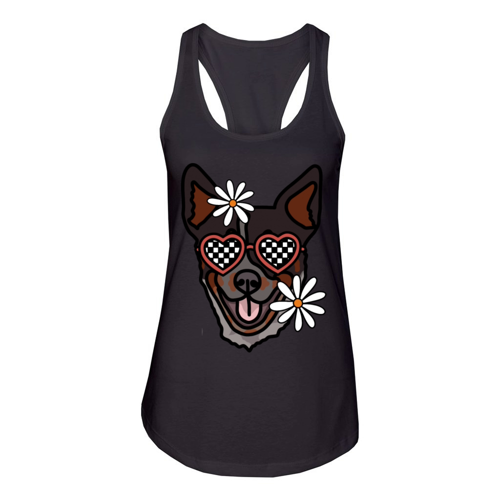 Heeler retro dog Women's Racerback Tank