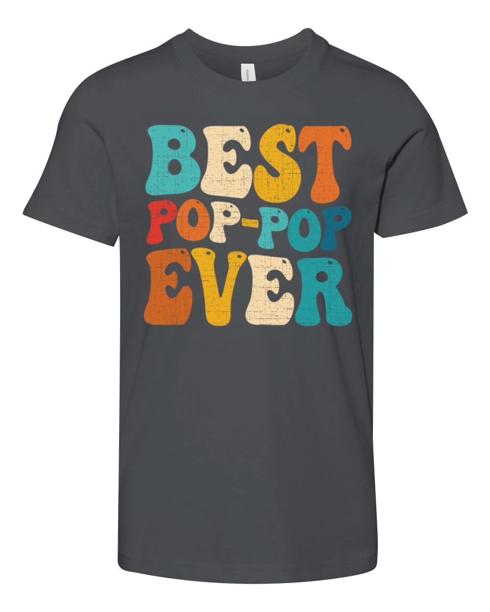 Best Pop-Pop Ever Vintage Grandad Fathers Day Youth Unisex Jersey Tee