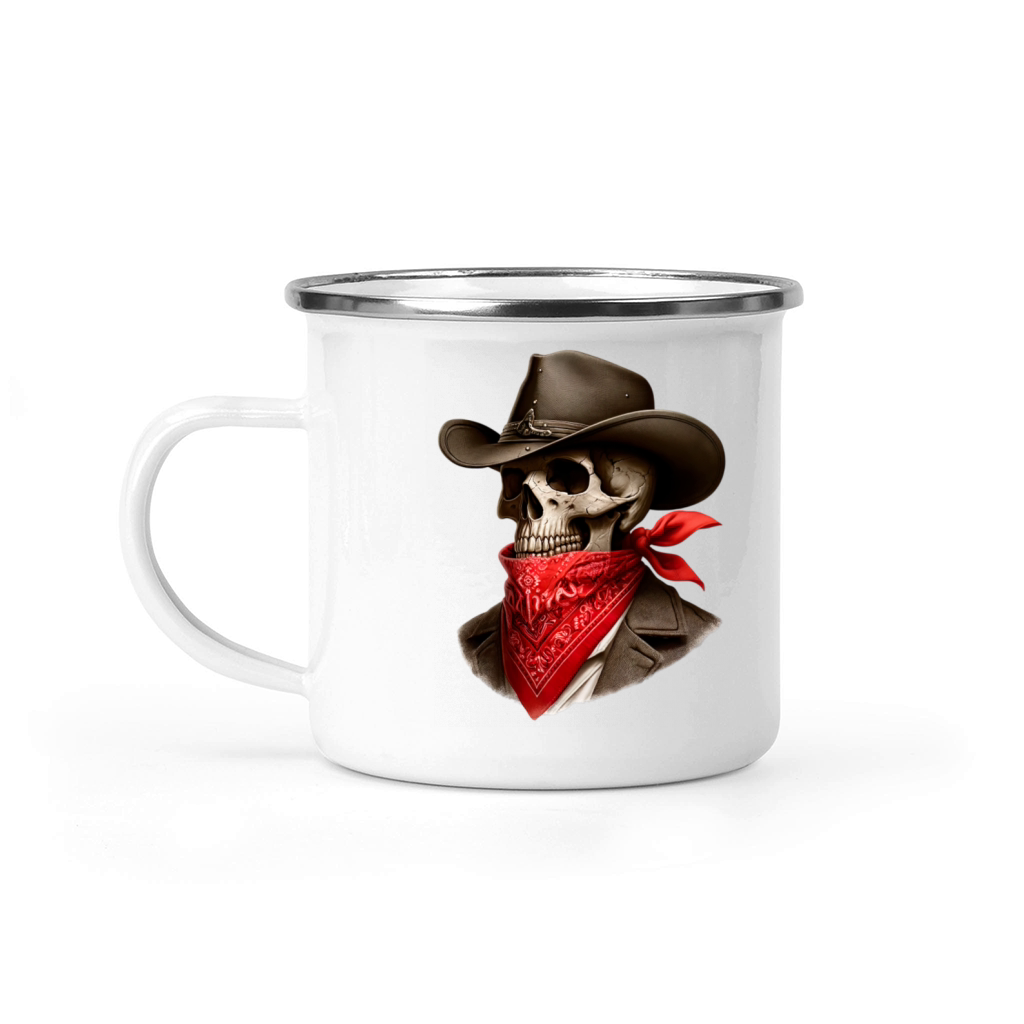 Cowboy Skeleton Skull Bandit Camping Mug
