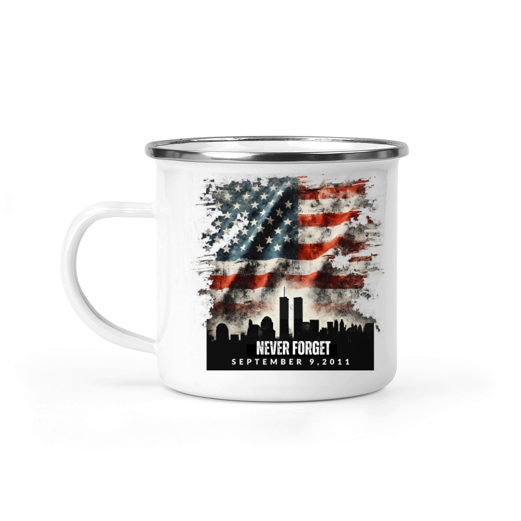 Never Forget September 11 2001 Memorial Day Flag Camping Mug