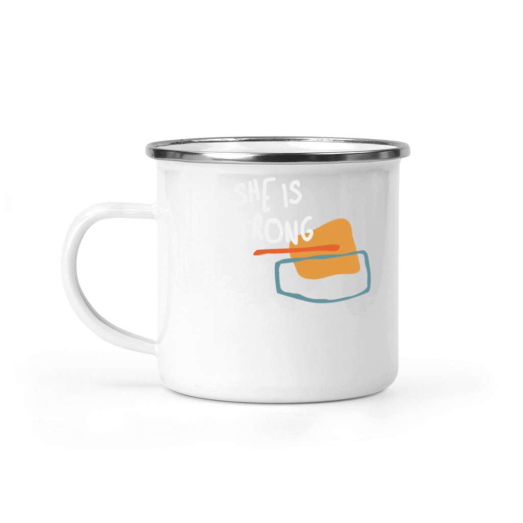 She is Strong - Empowering Christian Quote Camping Mug